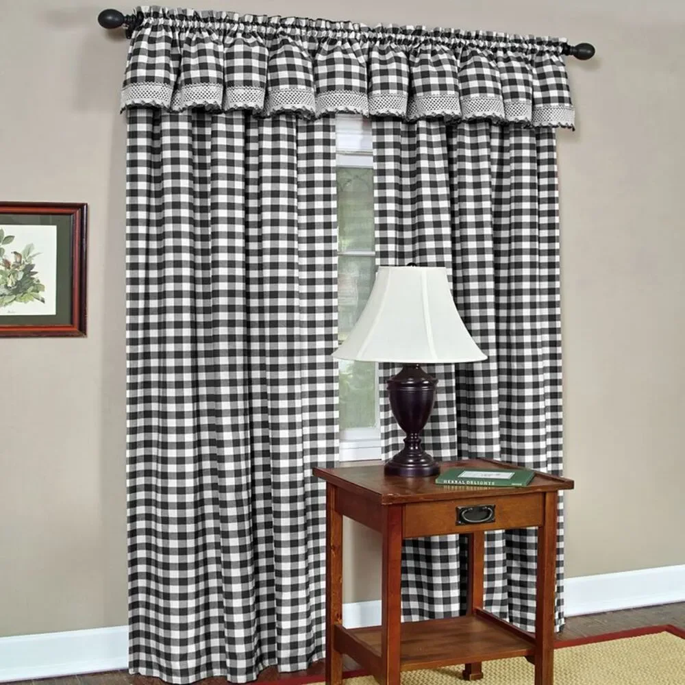 Achim Home Furnishing: Buffalo Black Plaid Modern Window Curtain Panel : 58